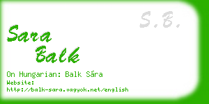 sara balk business card