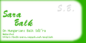 sara balk business card